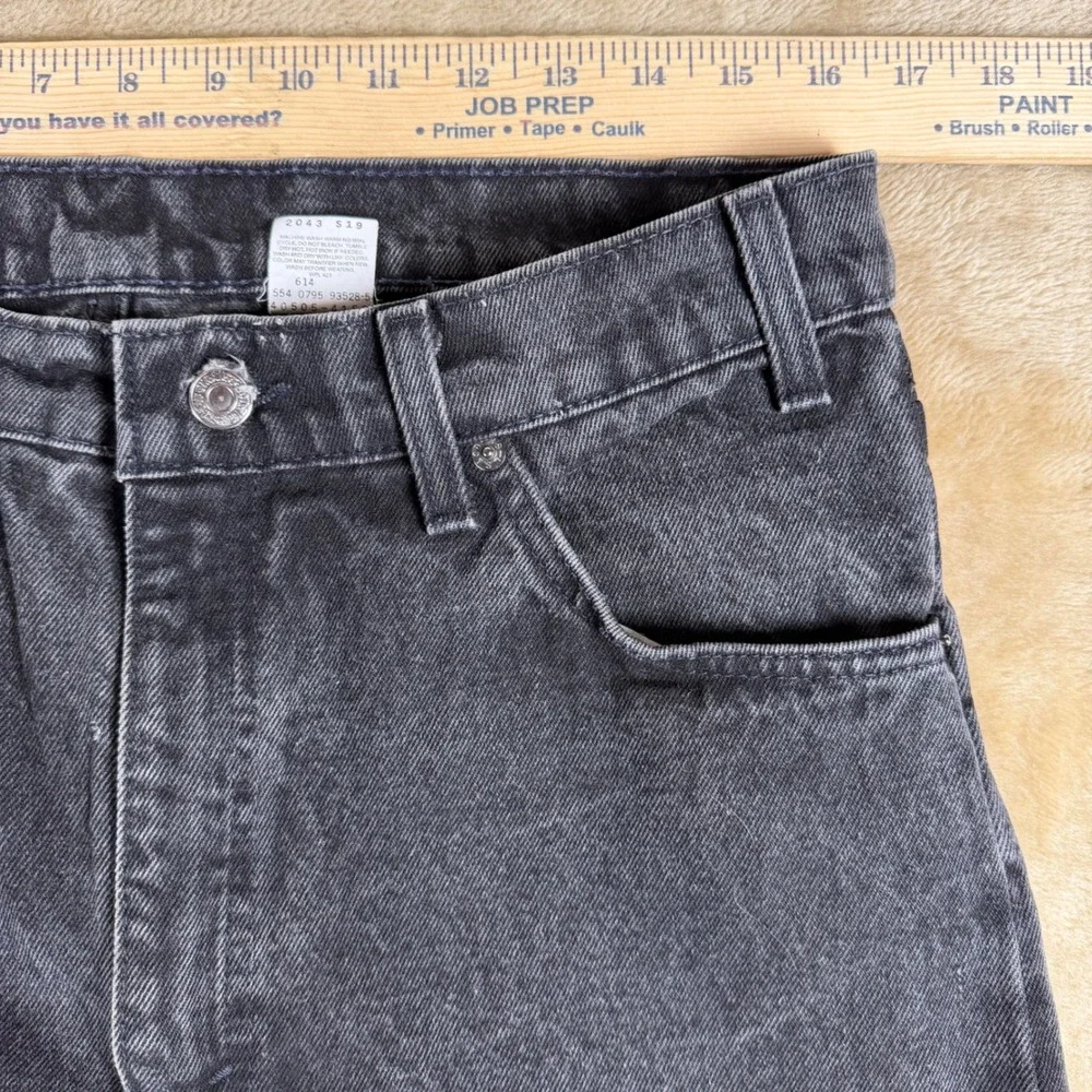 Vintage Levis 505 Orange Tab Mens 36x30 Faded Black Straight Leg Jeans USA Made